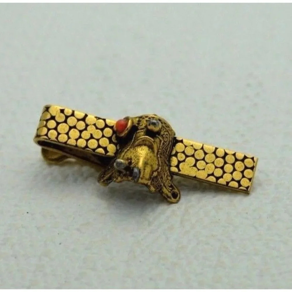 Gold Tone Faux Coral Colored Seed Bead Horse